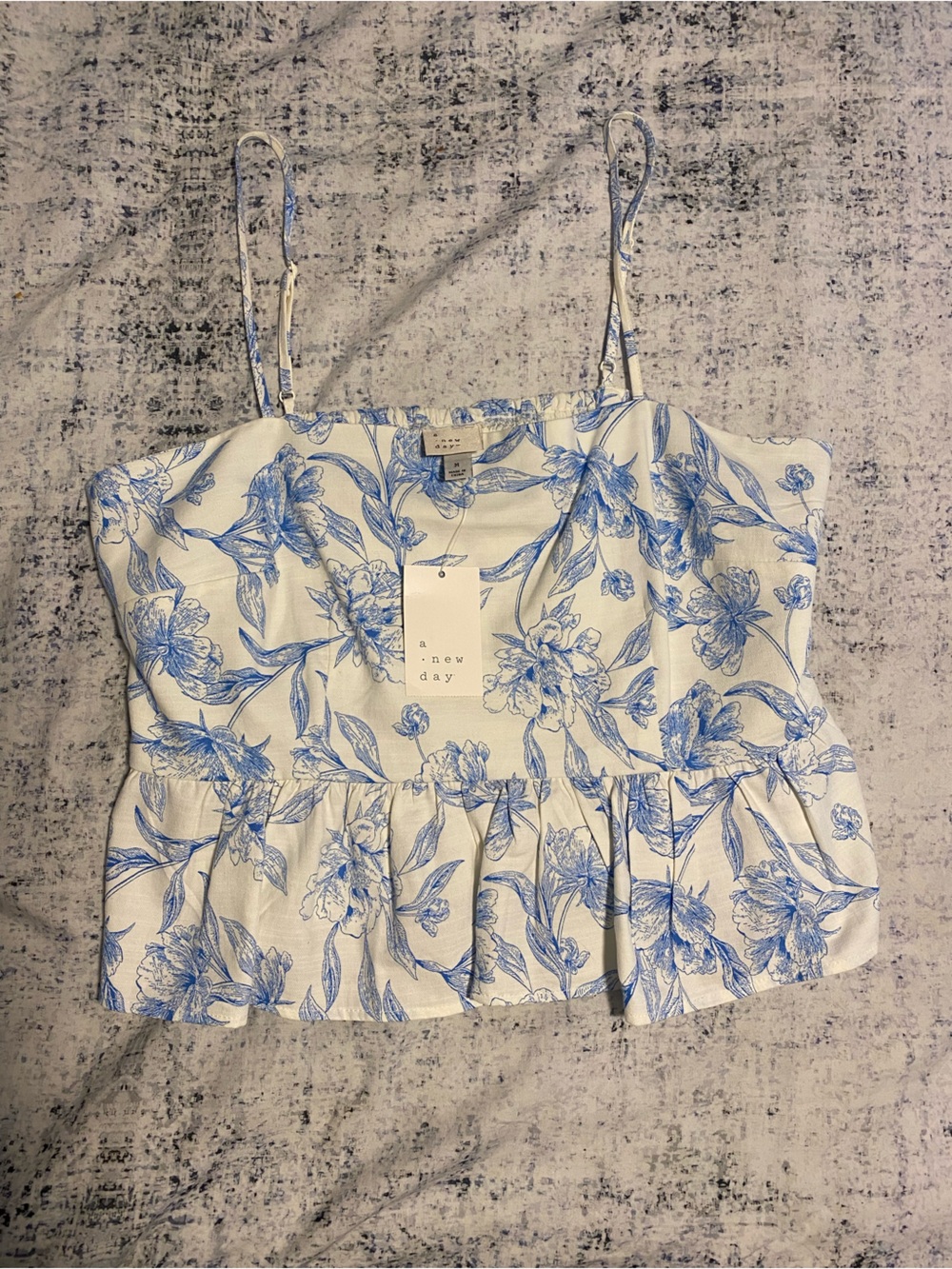NWT  Floral Peplum Crop Top